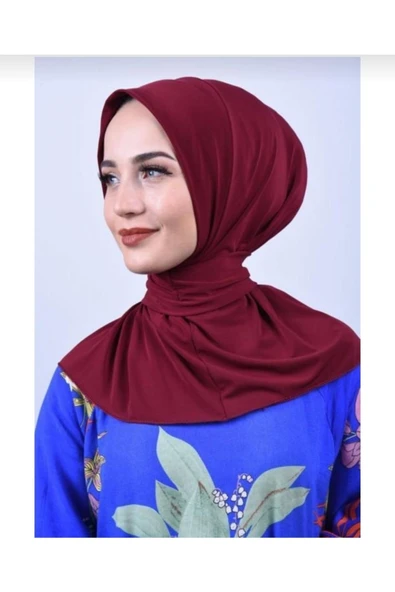 Üstü Uyumlu Çıt Çıtlı Bone Hijab - Resim 3