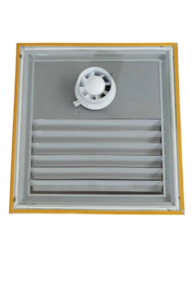 ÇELİK MENFEZ FANLI BANYO MENFEZİ 35X35 CM DIS ÖLÇÜSÜ ALÜMİNYUM - BEYAZ - Resim 2