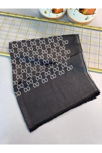 G Desen Kendinden Dokulu Desenli İtalyan Çift Traflı Şal - Resim 3