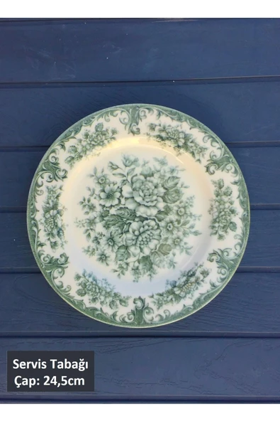 Pinkev 6 Kişilik Porselen 24,5cm Servis Tabağı Tabak Seti - Rosabella ürün görseli