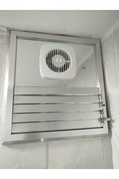 Home PARLAK KROM BANYO MENFEZİ FANLI ALUMINYUM 40X40 CM  Q125 FAN 145 M3 - Resim 3