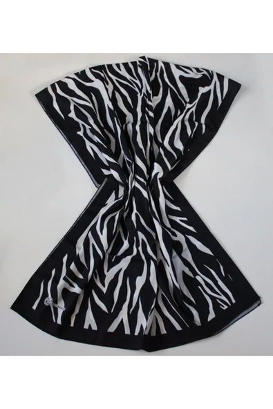 Modakaşmir Sarmal Desen Black And White Serisi Medine Ipeği Şal ürün görseli