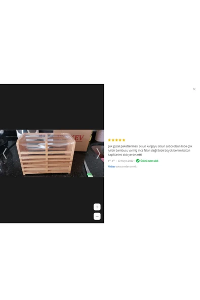 Pinkev Tezgah Üstü Iki Bölmeli Bambu Kaşıklık - Resim 5