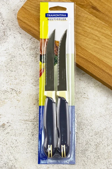 Pinkev Tramontina 2'li Tırtıklı Paslanmaz Çelik Çok Amaçlı Mutfak Bıçak Seti ürün görseli