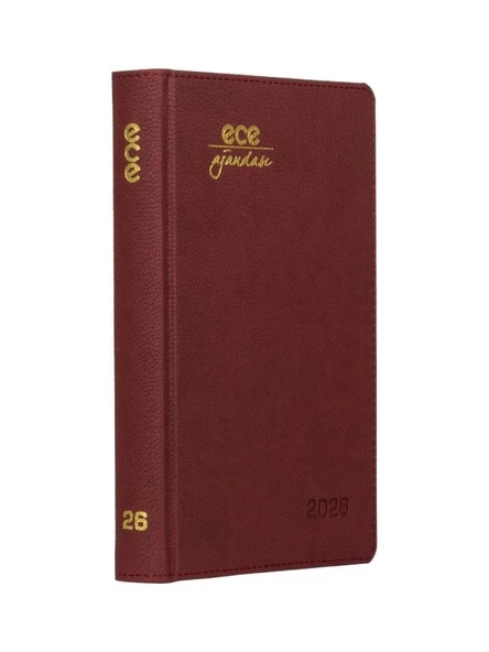 Ece Ajanda 14x20 cm Ajanda 2026 Kemer Bordo - Resim 2