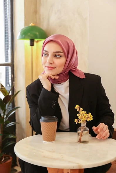 Miray Düz Renk Eşarp - Kristal-gül Kurusu-1 ürün görseli