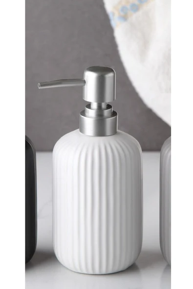 Pinkev Seramik Sıvı Sabunluk - Beyaz ürün görseli