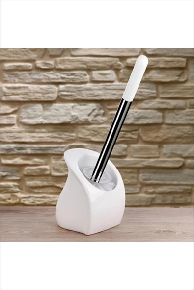 Pinkev Seramik Klozet Tuvalet Fırçası - Beyaz ürün görseli