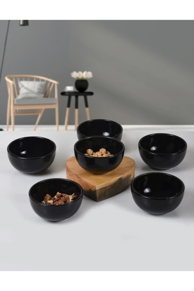 Keramika Siyah Bulut Mini Çerezlik / Sosluk  8 Cm 6 Adet ürün görseli