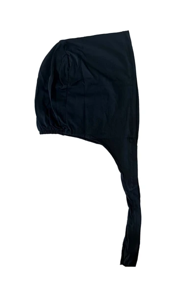 AS LI %100 Pamuk LARGE Eşarp Şal Bonesi, Penye Bone Siyah Tek Renk ürün görseli