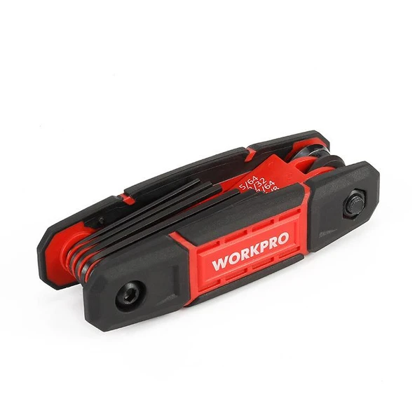 WORKPRO WP222029 9 Parça CR-V İnç Çakı Tipi Profesyonel Allen Anahtar Takımı - Resim 9