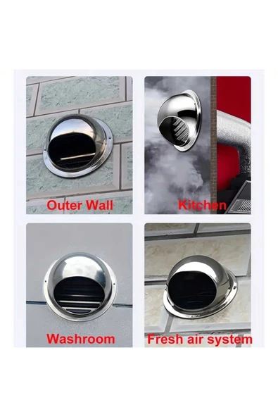 ÇELİK MENFEZ Baca Menfezi PASLANMAZ Q 100 - Resim 3