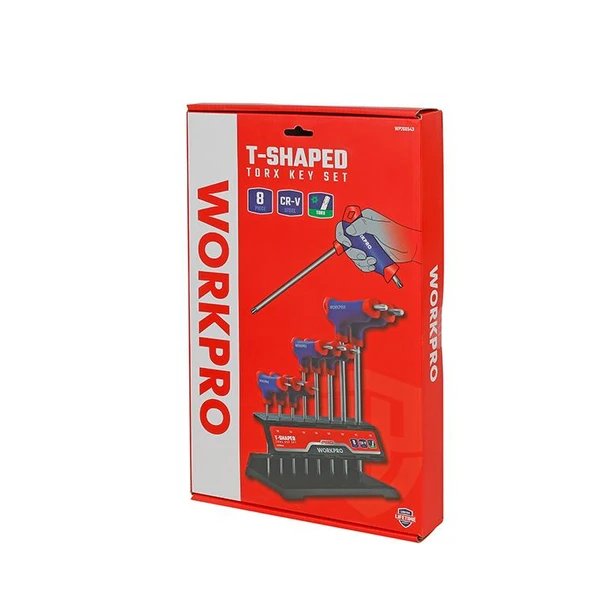 WORKPRO WP200543 8 Parça CR-V T Tipi Uzun Delikli Torx Profesyonel Allen Anahtar Takımı - Resim 10