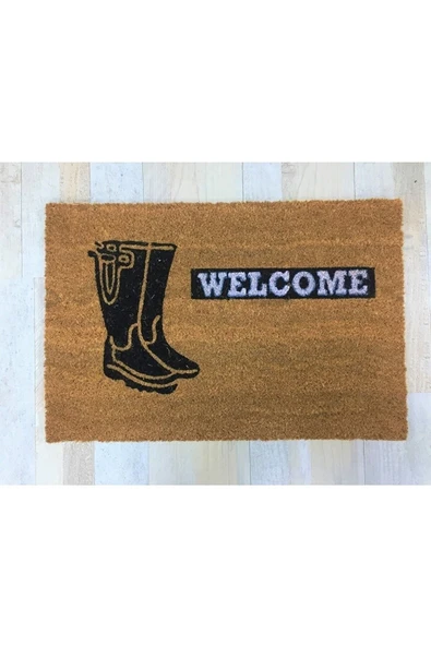 Pinkev Pvc Tabanlı Koko Kıl Kapı Önü Paspası 60x40cm ürün görseli