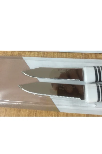 Pinkev Tramontina 6 Adet Tırtıklı Kısa Meyve Soyma Bıçağı Seti Beyaz Renk - Resim 4