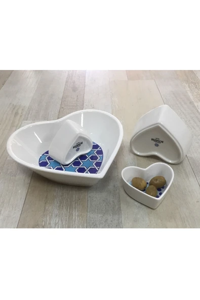 Schafer 4 Parça Porselen Reçellik Çerezlik Servis Sunum Tabağı Kase Takımı Seti - Resim 2