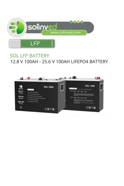 Solinved 12,8V 100AH Lityum Akü - SOL-1280 - Resim 3