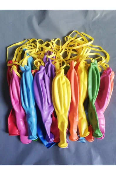 Kampus Kırtasiyem İpli Balon 25'li Lastikli Zıpzıp Atom Balon Punch Panç Balon Büyük Boy Renkli Balon ürün görseli 1