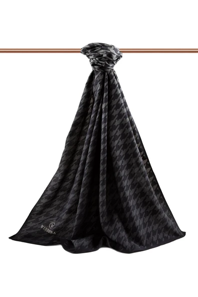 Kadın Lüks Medine Ipeği Şal Gri-3 - Resim 2