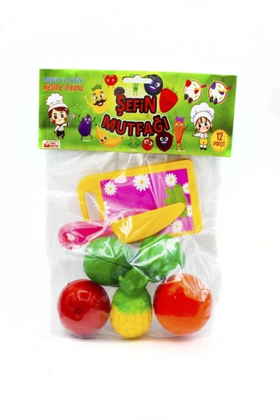 Mobilecarsi Şefin Mutfağı 12 Parça Meyve Sebze Oyuncak Seti ürün görseli 1