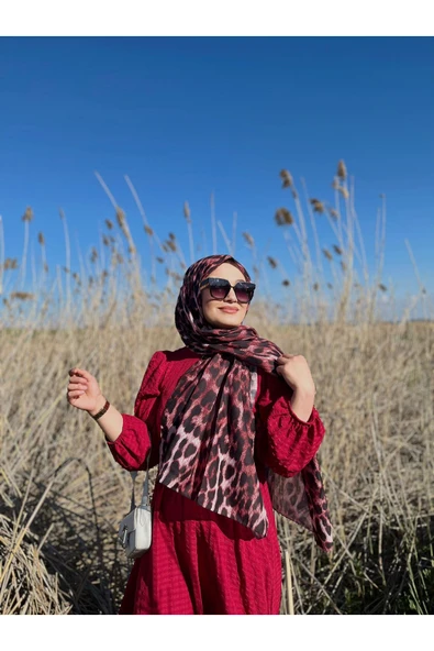 Leopar Desen Pamuk İpek Şal ürün görseli