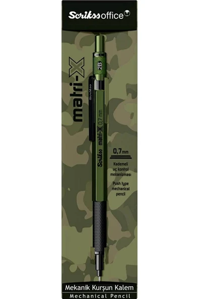 Scrikss Matrix 0.7mm Mekanik Kurşun Kalem Haki - Resim 4