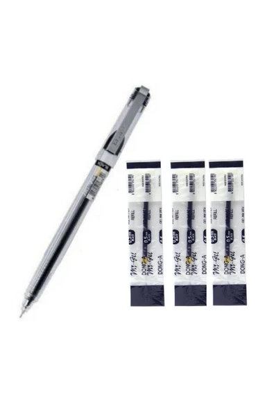 Donga Mygel Siyah My Gel 0.5mm Ince Iğne Uçlu Jel Kalem 1 Adet Ve Kalem Yedeği 3 Adet My-jel Pilot Kalem ürün görseli 1
