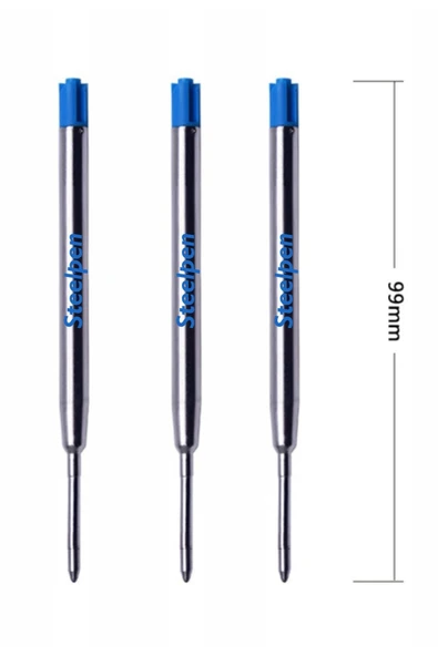 Otto Hutt Tipi Tükenmez Kalem Yedeği 3'lü Mavi Refil Steelpen 0,7 mm ürün görseli