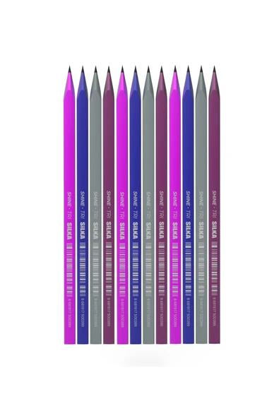 Silka Shıne Üçgen Metalik Kurşun Kalem 12'li ürün görseli 1