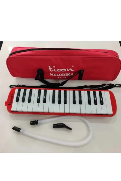 Ticon Temat Melodika 32 Tuşlu Çantalı Kırmızı - Resim 2