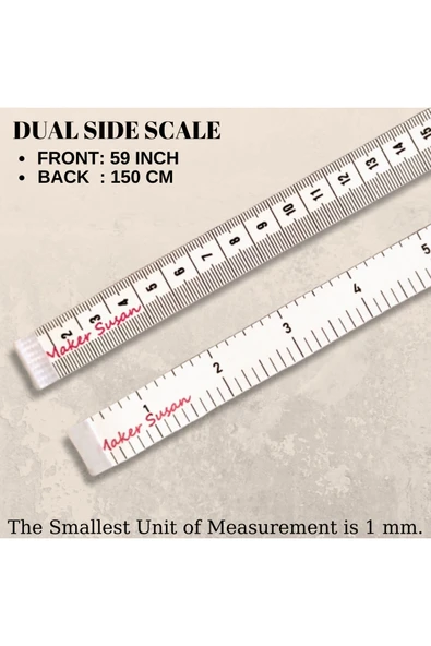Ceysa Store Maker Susan Beyaz Mezura 150 Cm (1,5 METRE) Ve 60 Inç - Resim 3
