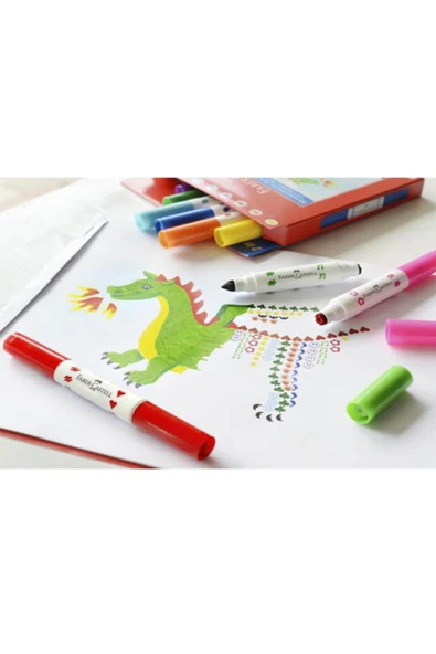 Faber Castell Jumbo Keçeli Kalem 10’lu 2in1 155170 - Resim 2