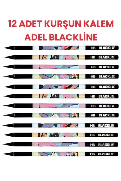Kampus Kırtasiyem ADEL BLACKLINE PASTEL KURŞUN KALEM 12'Lİ ürün görseli 1