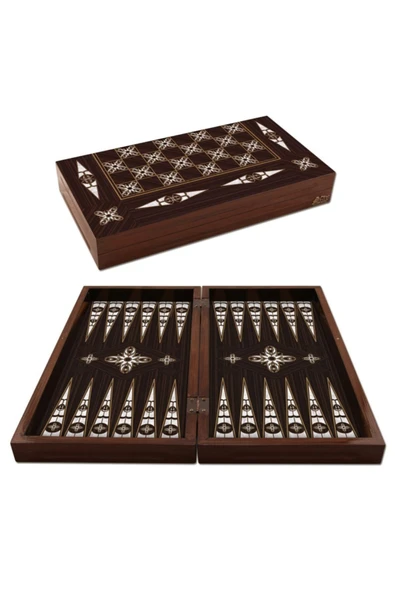 Star Oyun Aletleri Antik Sedef Inci Tavla - Resim 2