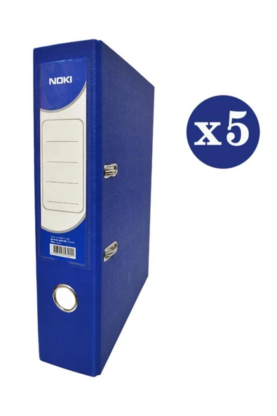 Noki Ofis Klasör Plastik Çıtalı Geniş Mavi 5’li ürün görseli 1