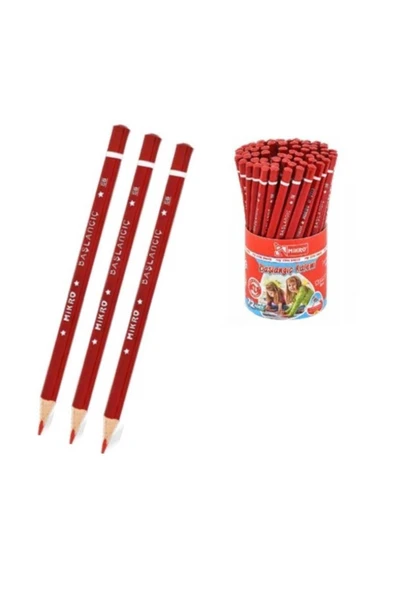 Mikro Şahin Kırtasiye Kırmızı Jumbo Üçgen İlk Kalemim Kırmızı Kalın Kurşun Kalem Başlagıç 3 Adet - Resim 2