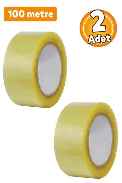 Kampüs Kırtasiyem 2 ADETKoli Bandı 45 Mm X 100 Mt Şeffaf Güçlü Yapışkanlı Kopmayan Bant Bandı ürün görseli 1