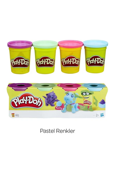 Play Doh Oyun Hamuru 4'lü Set 13 Parça Kalıp Merdaneli Şekilli Kalıp Seti Hediyeli 448 gr - Resim 2