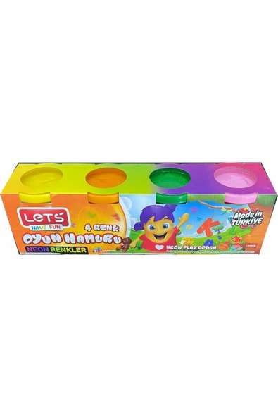 LET'S HAVE FUN Oyun Hamuru Neon 4 Renk 460Gr L8440N 9801 ürün görseli