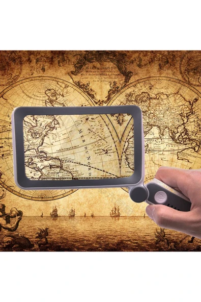 Choice 650mAh Magnifying Glass with10 LED Folding Handheld 4X Large Rectangle Lighted Magnifier with Dim... - Resim 3