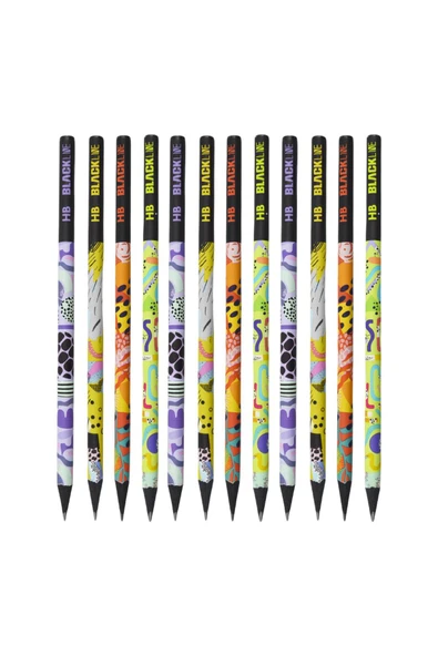 Adel Blackline Mozaik Yuvarlak HB Kurşun Kalem 12 Adet ürün görseli 1