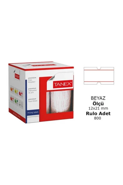 Tanex ÇİZGİLİ BEYAZ FİYAT ETİKETİ 800 AD - Resim 2