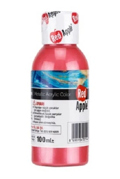 Red Apple Metalik Akrilik Boya Pembe 100 Gr. Doğadan Ilham Alan Renkler. ürün görseli 1