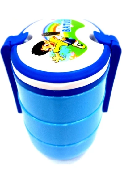 Logon Tanışır Yayınları Batus 3 Katlı Beslenme Kabı Seti Mavi ürün görseli 1