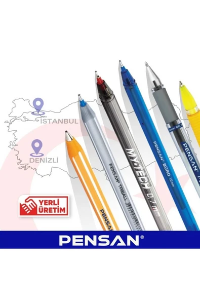 Pensan Offıcepen Tükenmez Kalem Kırmızı 60 Lı - Resim 5