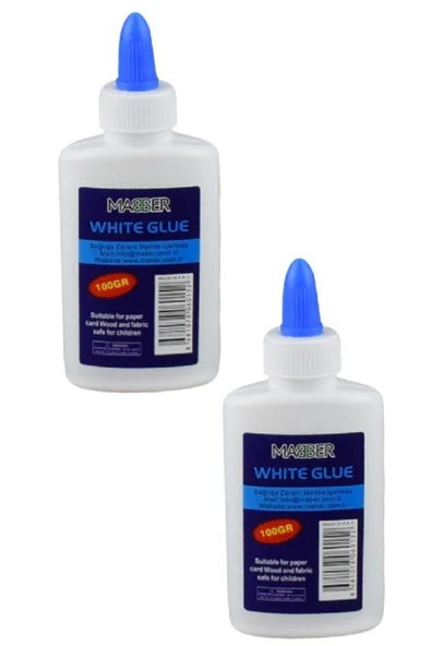 Mabber Kırtasiye 2 Adet 60 gram Beyaz Tutkal Özel Damlalık Başlıklı ürün görseli 1