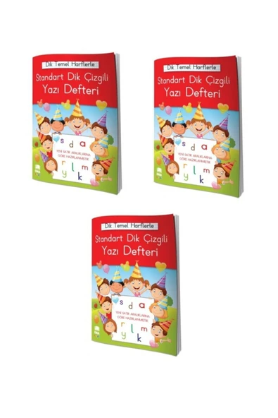 Ema Kitap 24 Yaprak A5 Orta Boy Standart Dik Çizgili Güzel Yazı Defteri 3 Adet ürün görseli 1