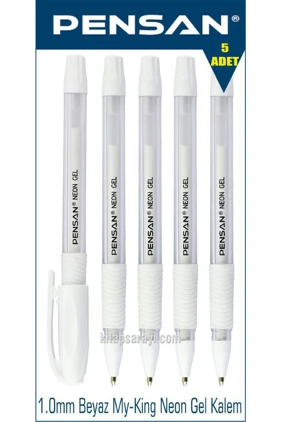 Pensan My King 1.0 Mm Beyaz Neon Gel Kalem 5 Adet ürün görseli 1
