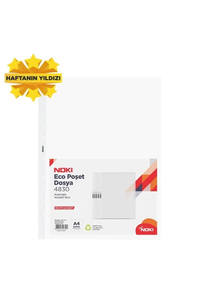 Noki Ofis 4830 Eco Delikli Poşet Dosya A4 45 Mikron - 100 Adet ürün görseli
