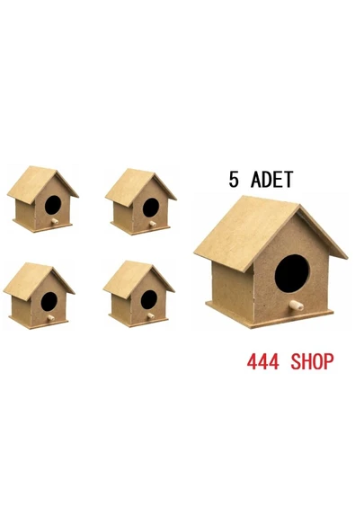 444 5' Li Ahşap Kuş Evi Kuş Yuvası 10 Cm X 10 Cm X 12 Cm Boyanabilir Demonte olarak gönderilmektedir. ürün görseli 1